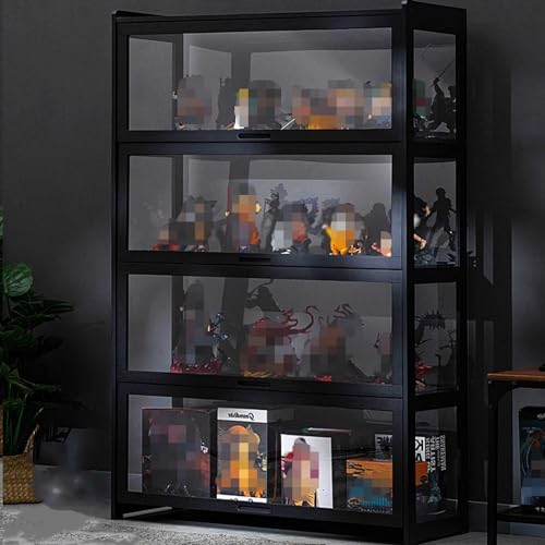 YUGXTH Glasvitrinen, Sammlervitrine, Klares Vitrinendesign, Transparent Auf Vier Seiten, Transparentes Klapptürdesign, Starke Tragfähigkeit (Color : 4f, Size : 70cm/27.6in)
