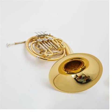 Professionelle Waldhorn F/B-Ton, 3 Tasten, Waldhorn, Musikinstrument, Gelbes Messing, Goldlackiertes Waldhorn