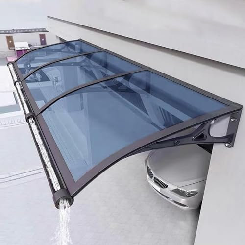 Türüberdachung, Vordach Für Haustür, Vordach Hauseingang, Überdachung Haustür, Überdachung Terrasse Transparentes, Haustür Vordach Aus Polycarbonat, Vordach Mit Seitenteil ( Color : Blauw , Size : 100