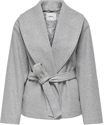 Onlaugusta Life Short Coat Otw, Ljusgrå melange, XL