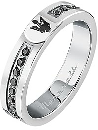 Herrenring aus Stahl, schwarzes PVD, Stein, Iconic Collection JM423AVD30019