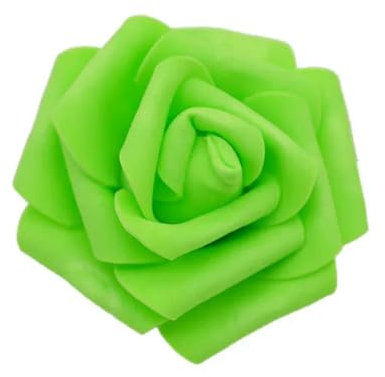 BREEZYHUE 20/30/50 Stück 6 cm große PE-Schaumrosen, künstliche Blütenköpfe für Hochzeit, Party, Dekoration, DIY-Kränze, Heimdekoration, Bastelbedarf, F12, grün, 50 Stück