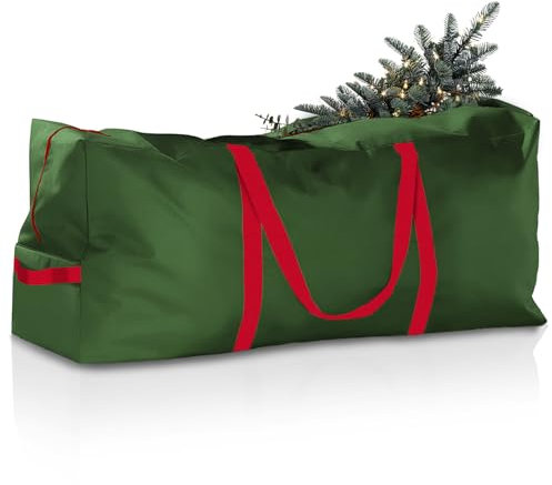 E-SMARTER 165x38x76cm Christmas Tree Storage Bag, 600D Oxford Material Holiday Spirit Waterproof XMAS Tree Bag for Bulky Items, Medium Furniture，GREEN