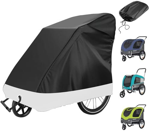 CAIJ Faltgarage für Fahrradanhänger, Wasserdicht UV-Schutz Fahrradanhänger Abdeckung Wasserdicht Winddichtes Universell Abdeckung für Fahrradanhänger Hundeanhänger Lastenanhänger