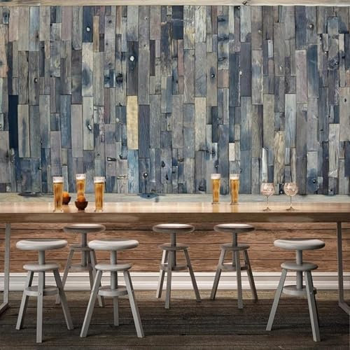 Tzxztt Holzpaneele Mit Vintage-Muster Moderne 3D Tapete Geprägte Seide Neutrale Töne Material Ideal Für Wohnzimmer Schlafzimmer-300cm×210cm