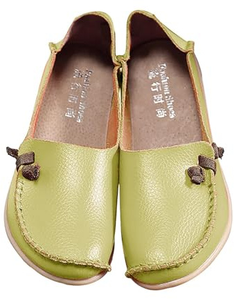 Dam Loafers Klassisk Fyrkantig Toe Elegant Skor Dansskor Bekväma Enkla Friulan Loafers Kvinnor Andningsbara Mjuka Dansskor Gymnastik Mode Party Skor Loafers, Grön mynta, 37 EU