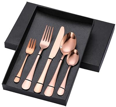 Ensemble de Couverts en argenterie, 5/20/30/40/50/60 pièces, Coffret de Couverts en Acier Inoxydable pour la Maison, Ensemble de Cinq Couteaux, fourchettes et cuillères, argent-10-