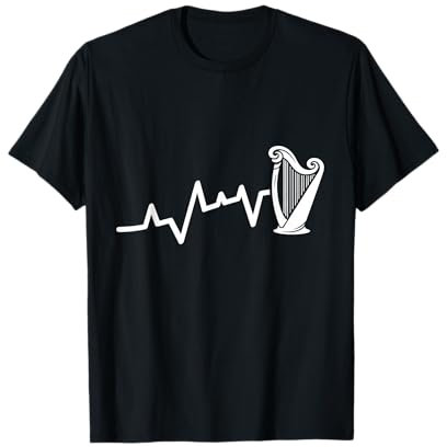 Harfenspieler Herzschlag Harfe T-Shirt