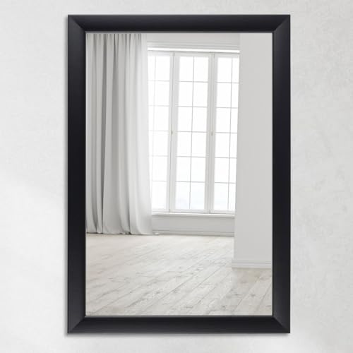 CLAMARO 'Neo Collage' Wandspiegel 60x170 cm Spiegel mit Rahmen | Schwarz Matt | Moderner Ganzkörperspiegel mit 38 mm breitem Holzrahmen | Inkl. Metall Aufhänger und Wandmontagematerial