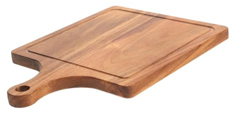 VALICLUD Tagliere in Legno Massello Con Manico Vassoio Per Servire Pizza Pane Frutta e Dessert Utensile in Legno Naturale Per Cucina e Portata