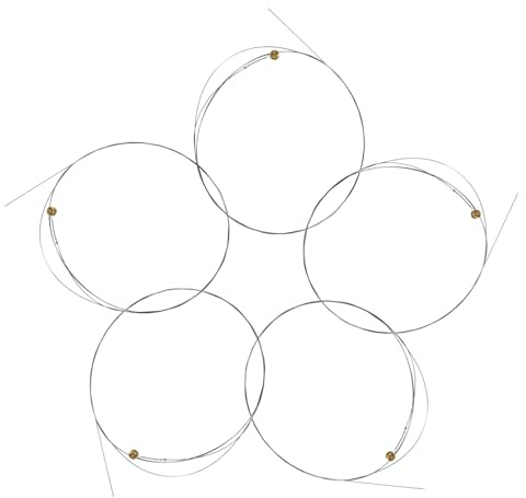 Gitarrensaitensatz für E-gitarre, 5 Stück, Stahl, Silber | Tägliches Üben und Live Auftritte, Angenehmes Greifen, Glattes Spielgefühl, Präzises Stimmen