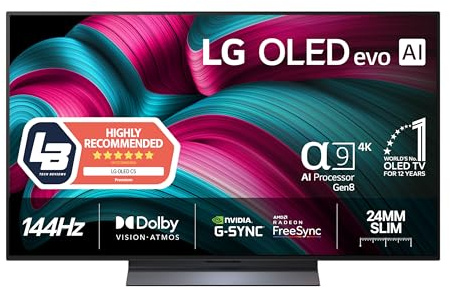 LG OLED48C51LA - Smart TV 48 Pollici 4K OLED DVB-T2 Wi-Fi Colore Nero Classe energetica G