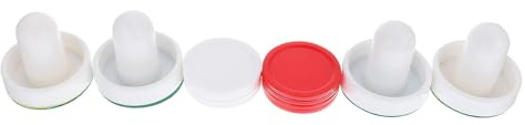 Homoyoyo 2 Juegos de Empujadores y Discos para Hockey de Aire, Accesorios de Plástico Resistentes, 60 Mm Claros y 51 Mm Rojos, Repuestos para Mesa de Hockey de Aire, Kit Completo