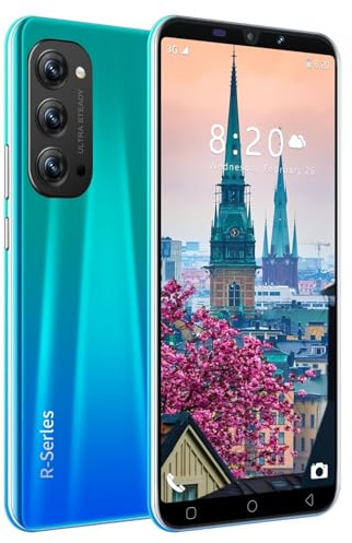 PrzTIk Smartphone Pas Cher, 5,0 Pouces, 16 Go de mémoire Interne, Android 9.0, Téléphone Mobile Basique 3G Double SIM, Double Caméra, Reconnaissance Faciale/WiFi (Blue)