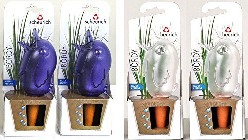 Scheurich Wasserspender, Bewässerungskugel, 4er Set Bördy Größen (15 cm, Violett/Transparent)