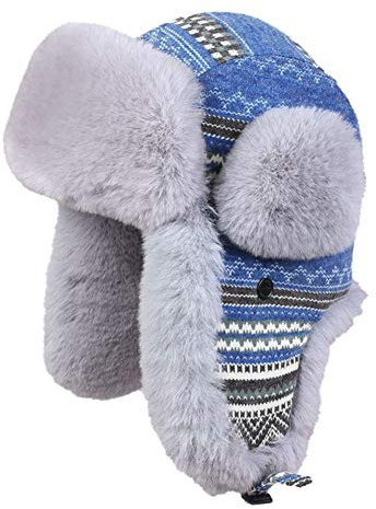 Insun Unisex Wintermütze Gestrickt Fliegermütze Pilotenmütze Russenmütze Ohrenschützer