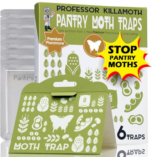 Professor Killamoth Pantry Moth Traps 6 Pack | Child And Pet Safe | No Insecticides | Premium Attractant