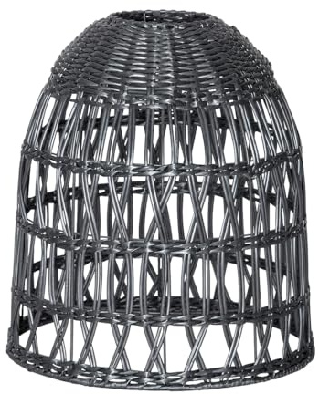 Star Trading Lampenschirm Knute – Outdoor Lampenschirm aus PE-Rattan, Grau, 33 cm, für E27 Leuchtmittel, IP44, wetterfest, für Garten, Terrasse und Balkon