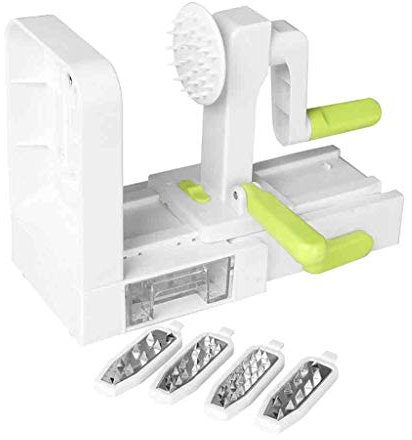 PIAOLING 5 Hoja de Verduras Spiralizer Plegable Veggie Pasta y Espaguetis Vegetal de la Patata Espiral Cortador máquina de Cortar el calabacín