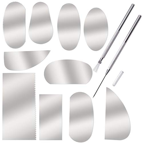 CKANDAY 12er Pack Sculpture Pottery Moulding Scraper Cutter mit Ton Keramiknadel und Federdraht Textur Detail Tools Handwerk für die Modellierung von Texturen Modellierung