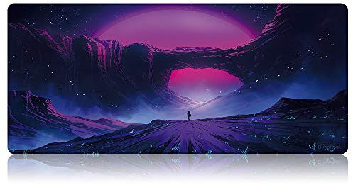 Bimormat Gaming Extended XXL Mouse Mat,Large Size Mouse Pad with Stitched Edges,Non-Slip Rubber Base Office Computer Laptop Keyboard Mouse Pads Waterproof Desk Mat (90x40 B27dongtian)