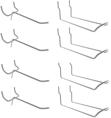Simon Rack Assortiment de crochets doubles en panneau perforé, 8 pièces, galvanisés