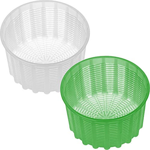OFXDD Cheese Mold for Cheese Making - Cheese Molds for All Types Soft Cheese - Plastic Ricotta Basket 2 Pcs - Form Mold for Feta, Camembert, Ricotta, 20 oz