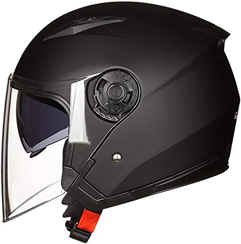 Casco 3/4 Moto Jet Jet Moto Mezza Casco Omologato ECE Retro Uomo Donna Street Bike Ciclomotore Scooter Casco Estivo Con Doppia Visiera B,M=54-56CM