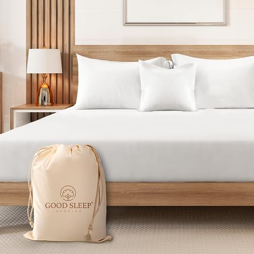 1000 TC Egyptian Cotton Fitted Sheet, 1 Piece Fitted Sheets for Double Mattress, Soft Double Fitted Sheet, Comforting Fitted Bed Sheets Double Size 41cm/16 Deep Fitted Sheets Double Bed, White Sheet.