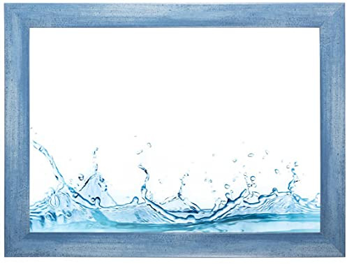 ByMoris Cornice portafoto 60 x 60 cm, quadrata, colore blu chiaro, con vetro acrilico infrangibile, tutte le misure