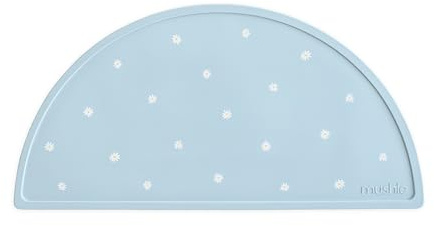 Mushie Silikon tischmatte für Kinder | Schmutzabweisend & Spülmaschinenfest | Rutschfestes Design | Sichere, Hochwertige & Langlebige Erstausstattung | White Daisy