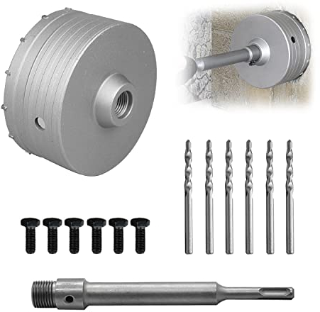 Carotatrice a Tazza per Muro Ø 160 MM SDS, Punta da 220 MM SDS Plus Codolo Punta da Muro per Calcestruzzo Punta da Trapano, per Muro, Cemento, Muratura, Muro a Secco