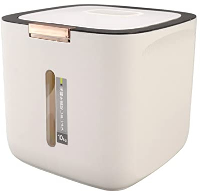 Contenitore per Riso, Contenitore per Cereali Sigillato Multiuso, Salvaspazio, capacità 22,0 Libbre, con Coperchio Dosatore per Fagioli Rossi, Riso, Farina, Casa, Miglio (Nero)