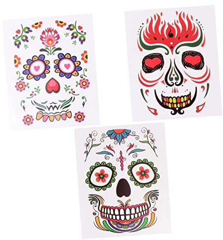 FRCOLOR 6stücke Halloween-gesichtsaufkleber Realistische Party-dekoration Für Kostümpartys Halloween-aufkleber Als Accessoires Für Festivals Und Gruselveranstaltungen