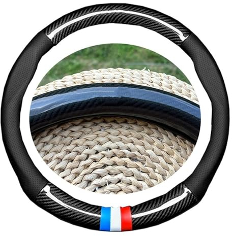 Lenkradabdeckung Auto Sport Lenkrad Abdeckung Kein Geruch PU Leder Carbon Fiber Textur Für Holden Für VT Für VX Für VU Für VY Für HSV Lenkradbezug Auto (Farbe : Black O HOLDENN)