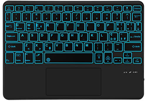 JADEMALL Tastiera Bluetooth con Touchpad per iPad/iPad Pro/iPad Air/Samsung Tablet/Huawei/Lenovo, Tastiera Italiano QWERTY, Compatibile IOS/Windows/Android, Nero