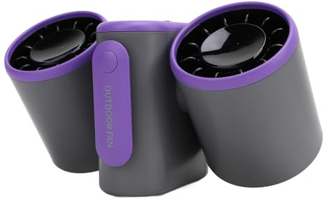 Cuifati Ventilateur de Taille, Ventilateur de Ceinture Portable à Clip avec Batterie de 8 000 MAh, Temps de Travail de 15 Heures, Ventilateur Turbo USB à Double Tête avec Lumière LED,