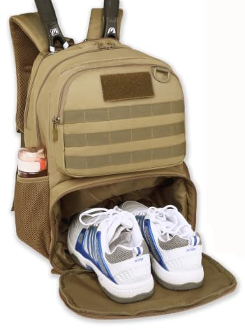 BlesMaller Mochila de Tenis para Mujer/Hombre con Compartimento para Zapatos y Protector de Raqueta, Bolsa de Deporte táctica para Bádminton, Squash, Pelotas de Palas de Pickleball