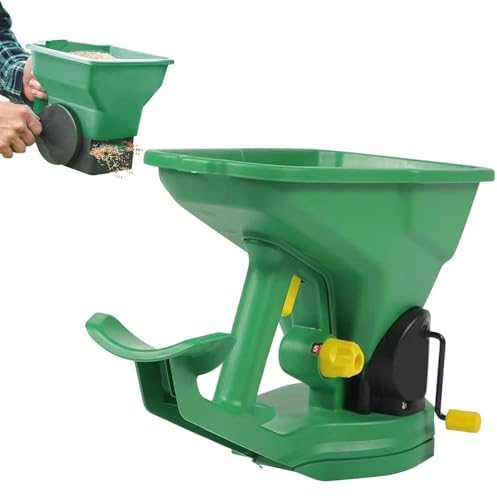 Nbbwwu Spandiconcime portatile a mano, 1,5 l, 5 ingranaggi, spandiconcime portatile per giardino, spargitore di fertilizzanti per prato, seminatrice a manovella regolabile per giardino prato piccole