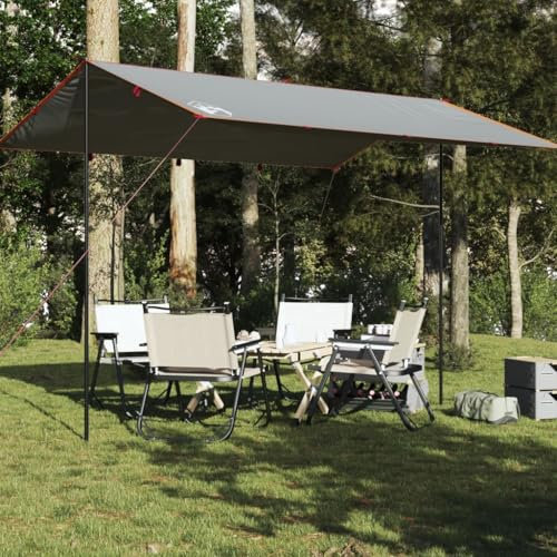 Outdoor-Campingplane, 400 x 294 cm, wasserdicht, für Camping und Wandern, Grau und Orange