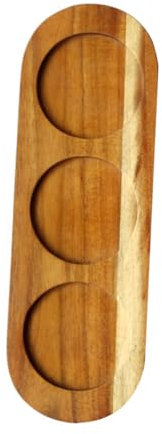 MAGICLULU Plateau De Service en Bois 3 Emplacements Porte-gobelets Ktv Bar Dessous De Verre Créatif en Bois, pour Protection De Table, Usage Salon, La Cuisine Et Bar, Set Décoratif Fonctionnel