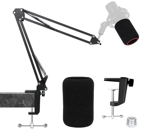 YOUSHARES HyperX QuadCast 2 S Soporte Micrófono con Filtro Antipop - Soporte Profesional Brazo Articulado con Filtro Antipop de Espuma, Adaptador 3/8 de Pulgada a 5/8 de Pulgada