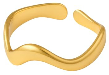 Positiva Jewelry Minimalistischer Verstellbarar Edelstahl Ring für Damen aus Edelstahl, Wasserbeständig & Hautfreundlich, Geschenk für Frauen mit Geschenkverpackung
