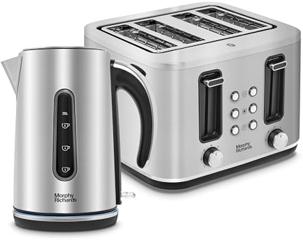 Morphy Richards Motive Kettle and Toaster Set (Brushed Steel)