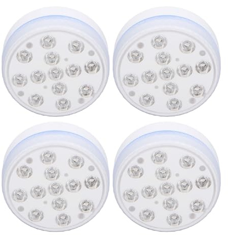 Alomejor 4PCS Taucher -LED -Leuchten Poollichter mit Magneten Saugnäpfeln, 13 Energiespar -LEDs für Pool - -Hot Tubs Teiche
