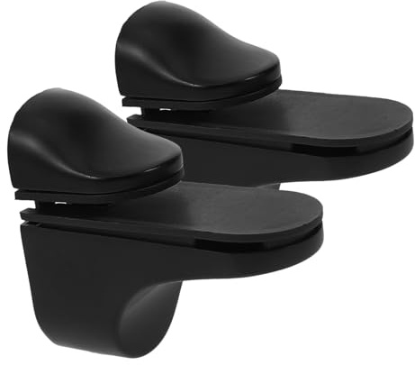 Vaguelly 2pcs Glass Shelf Brackets Heavy Duty Shelf Support Bracket for Glass Shelf Panel Holder for Cabinet Bathroom