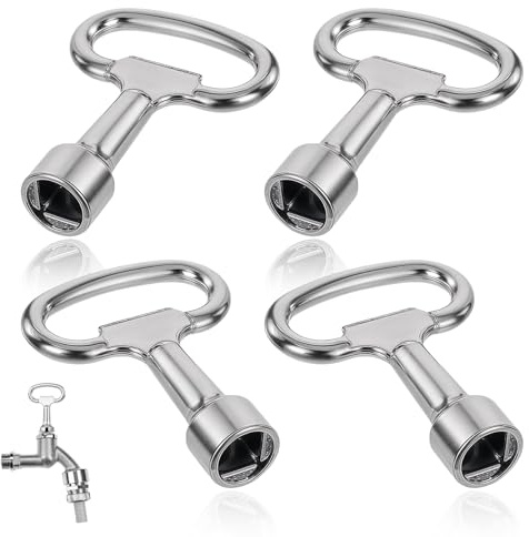 4 STK Vierkantschlüssel,4 Kant Schlüssel,Vierkantschlüssel Wasserhahn 8mm,Außenwasserhahn Schlüssel,Innenvierkant Steckschlüssel,Schaltschrankschlüssel,Entlüftungsschlüssel für Gas Wasserzähler Kasten