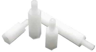 Weiße sechseckige Säule aus Nylon-Kunststoff mit männlichem und weiblichem Abstand, antistatische Säule, Querbolzen 50 Stück M2 M2.5 M3 M4 for Leiterplatten-Motherboard(Male-Female,M3x6mm)