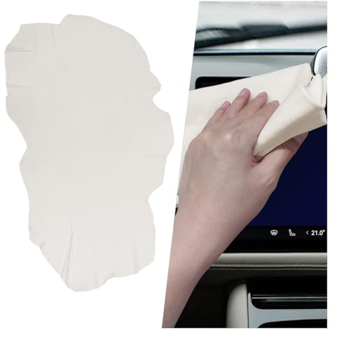 GAOLAOSY Tissu chamois pour voiture, 96,5 x 61 cm, en peau de mouton naturelle absorbante, anti-rayures - Accessoire d'entretien de voiture, facile à entretenir pour nettoyage automobile (96,5 x 61 cm