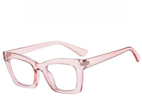 JUJNTNT Lunettes rétro pour femmes, verres transparents vintage (champagne)